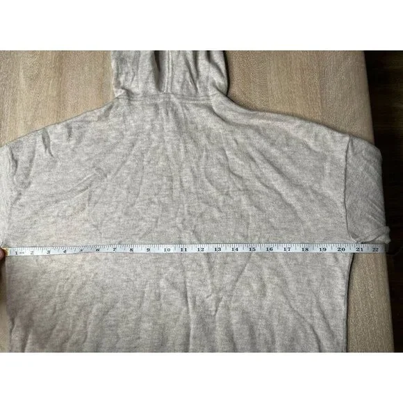 Theory Aria Hooded Pullover Sweater in Cream Beige Size Medium Wool Blend - Picture 6 of 8